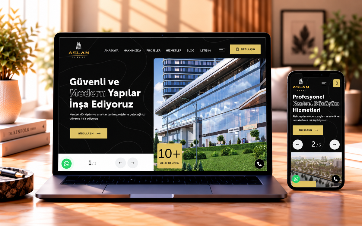 Aslan İnşaat - Kurumsal Web Sitesi