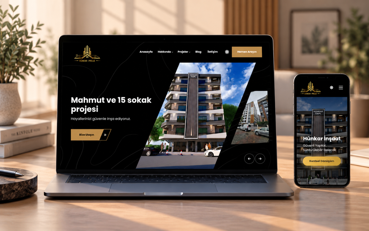 Hünkar İnşaat - Kurumsal Web Sitesi