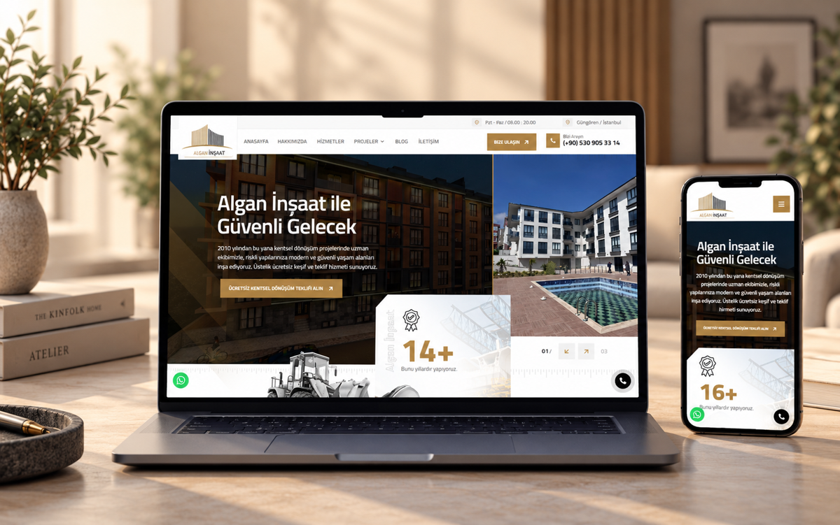 Algan İnşaat - Kurumsal Web Sitesi
